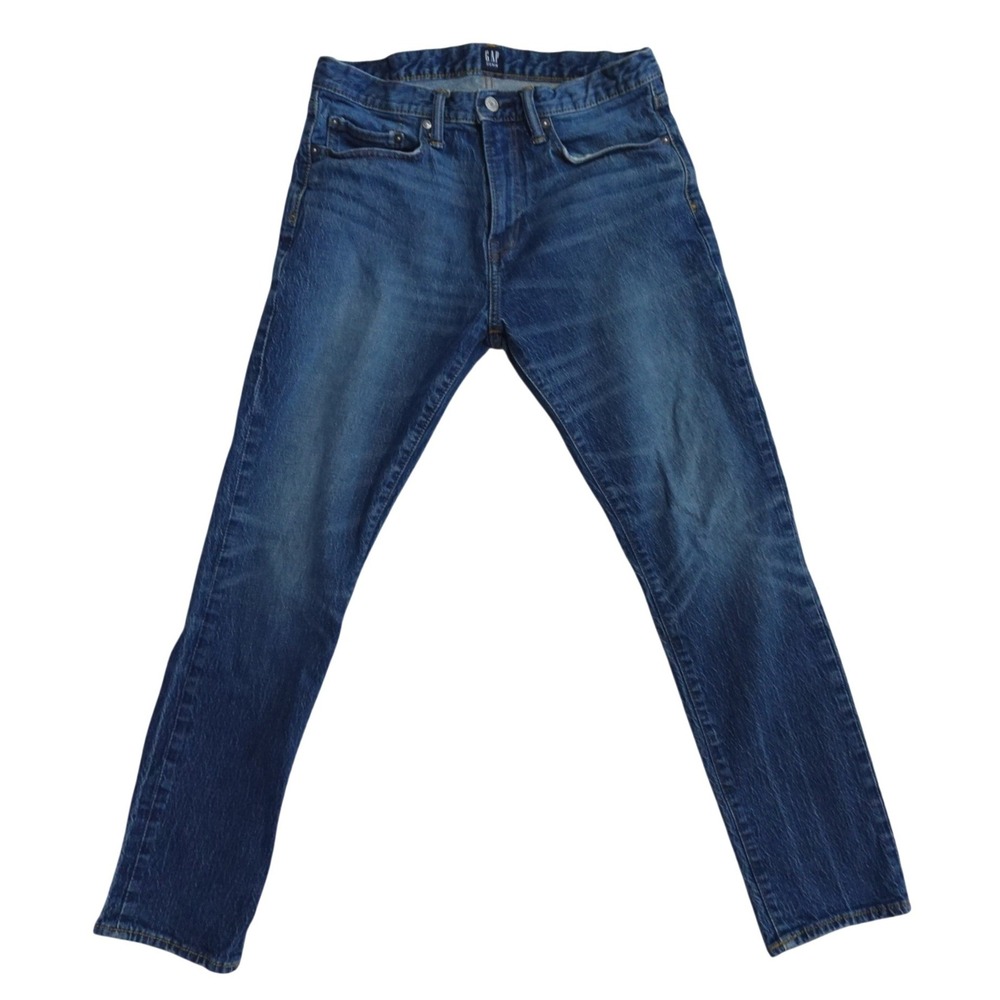 GAP Denim Slim Stretch Jeans Mens 31x30 Medium Wash Authentic Cotton Elastane - Picture 2 of 16